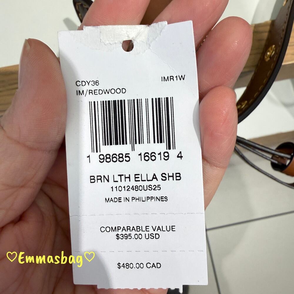 Coach Ella Shoulder Bag CDY36 smooth leather/Gold/Redwood - Picture 8 of 8
